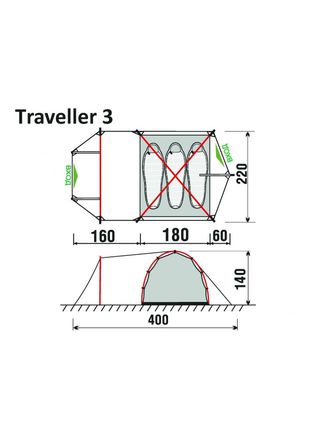 Палатка GreenLand Traveller 3 2014 (3 места)